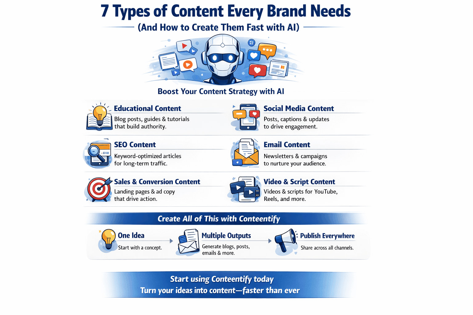 7 Types of Content Every Brand Needs (And How to Create Them Fast with AI)